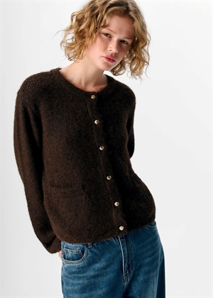 Saggia ls knit cardigan Seal Brown Object 